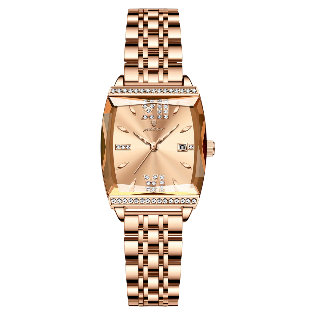 Poedagar Women's Slim Rectangle Diamond Watch