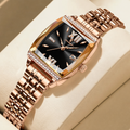 Poedagar Women's Slim Rectangle Diamond Watch