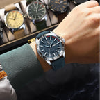Poedagar Men's Bold Leather Sports Watch