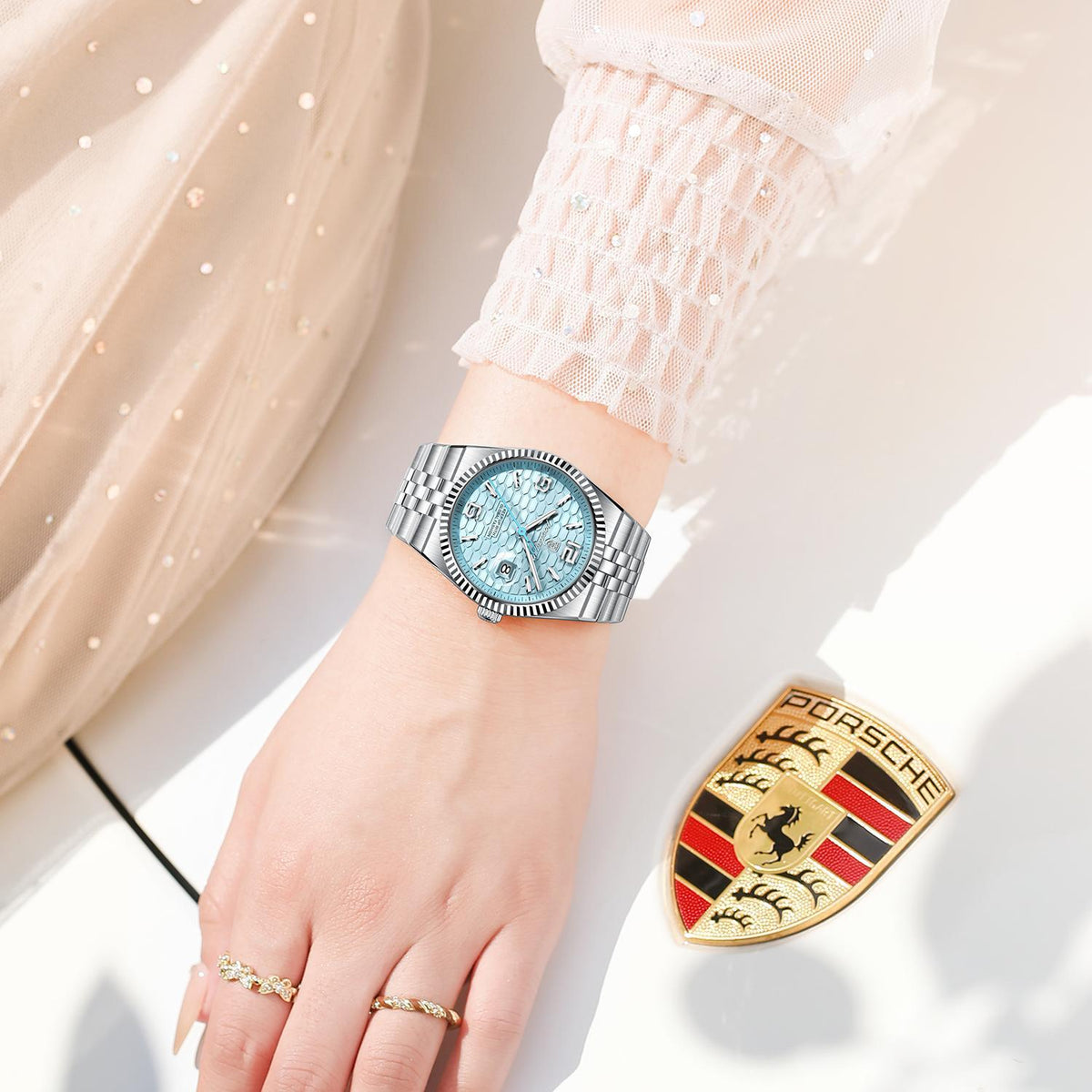 Poedagar High Quality Stainless Steel Women Watch Waterproof Luminous