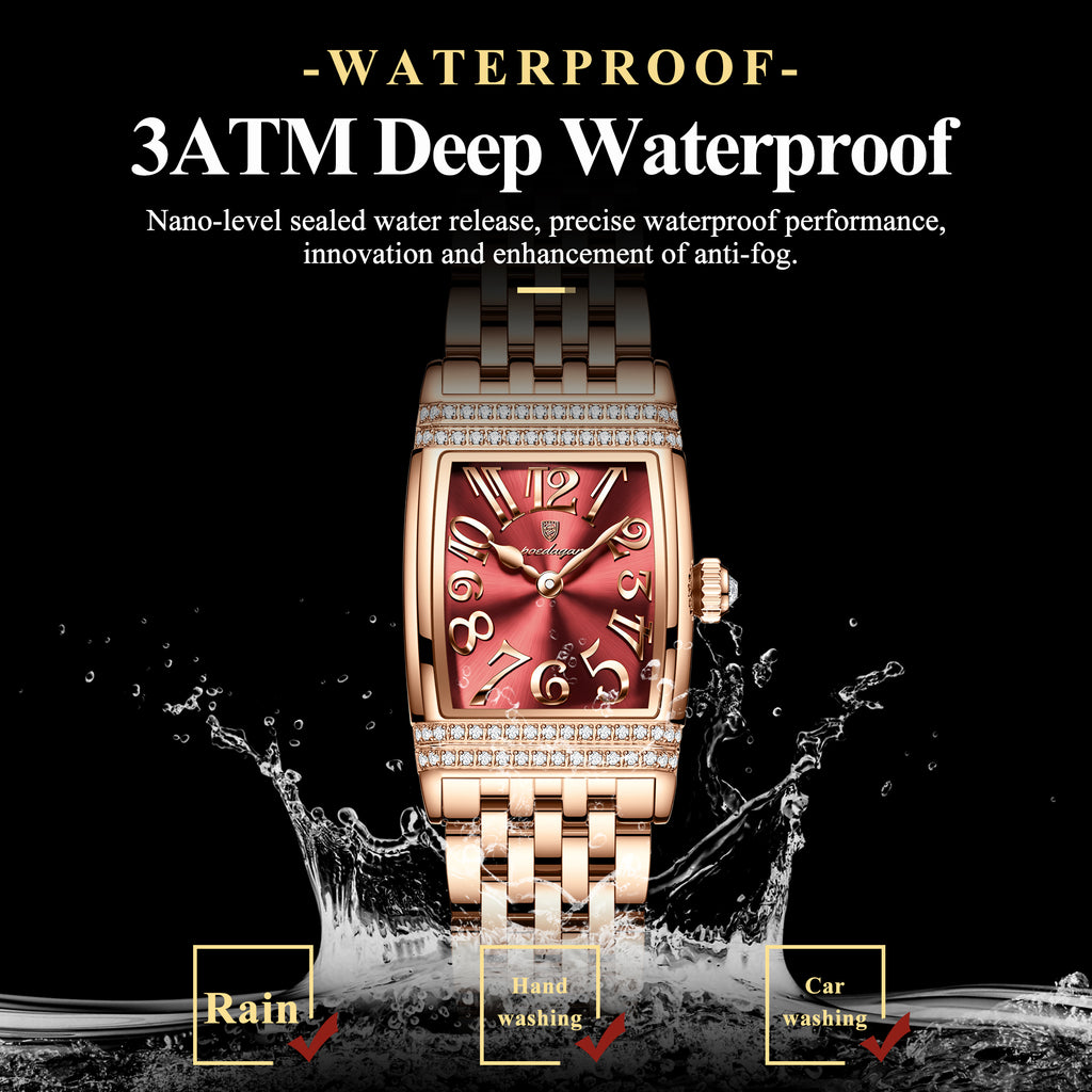 Poedagar Women Watch Rose Gold Stainless Steel Waterproof