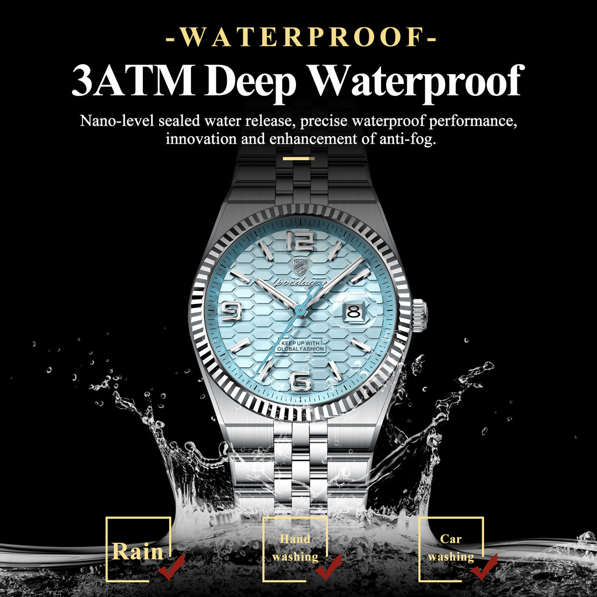 Poedagar High Quality Stainless Steel Women Watch Waterproof Luminous