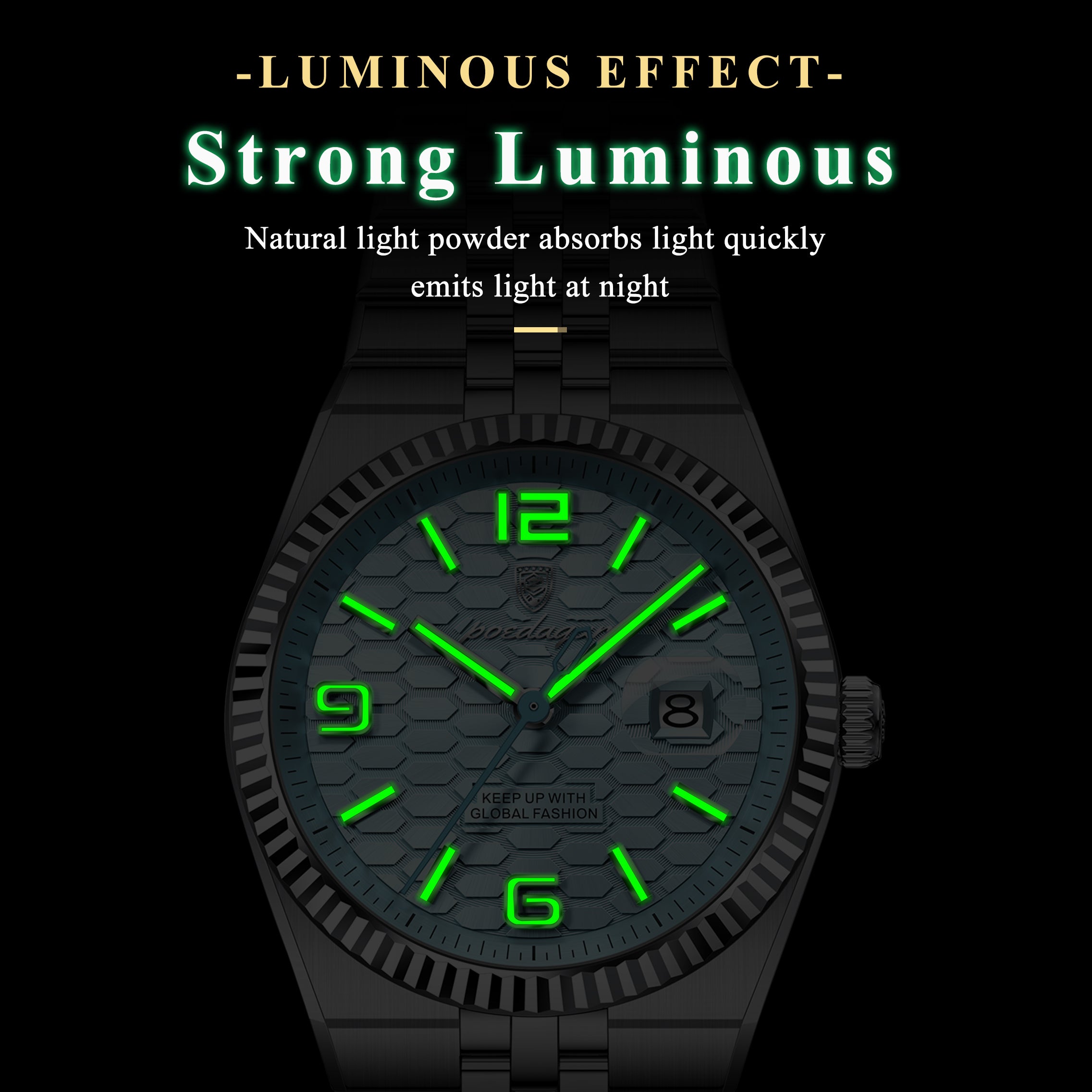Poedagar High Quality Stainless Steel Women Watch Waterproof Luminous
