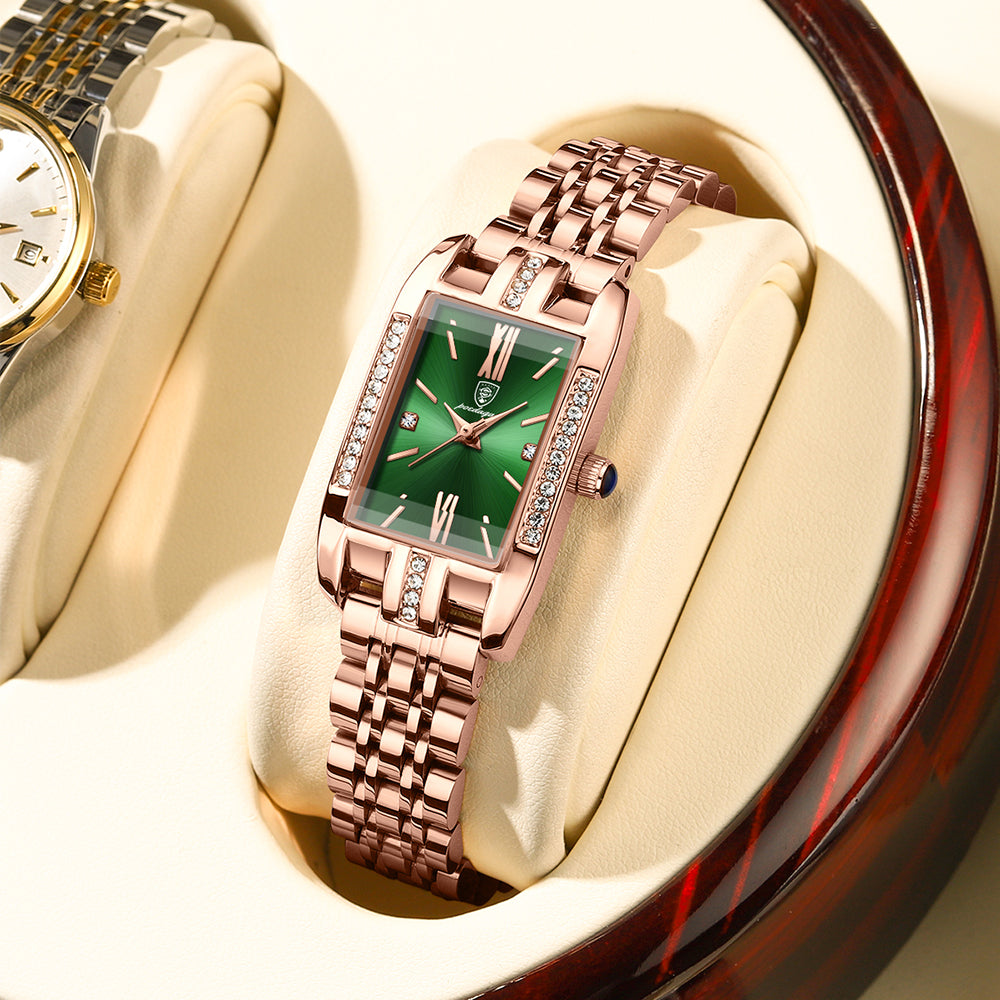 Poedagar Green Rectangular Watch