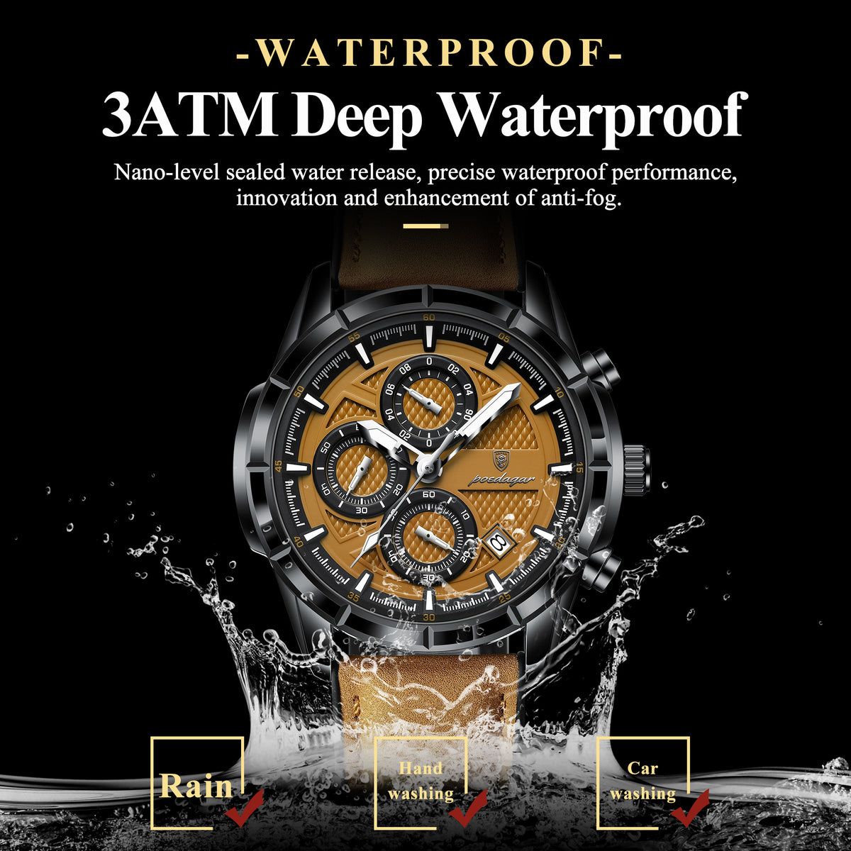 Poedagar Men's Signature Chronograph Sport Watch