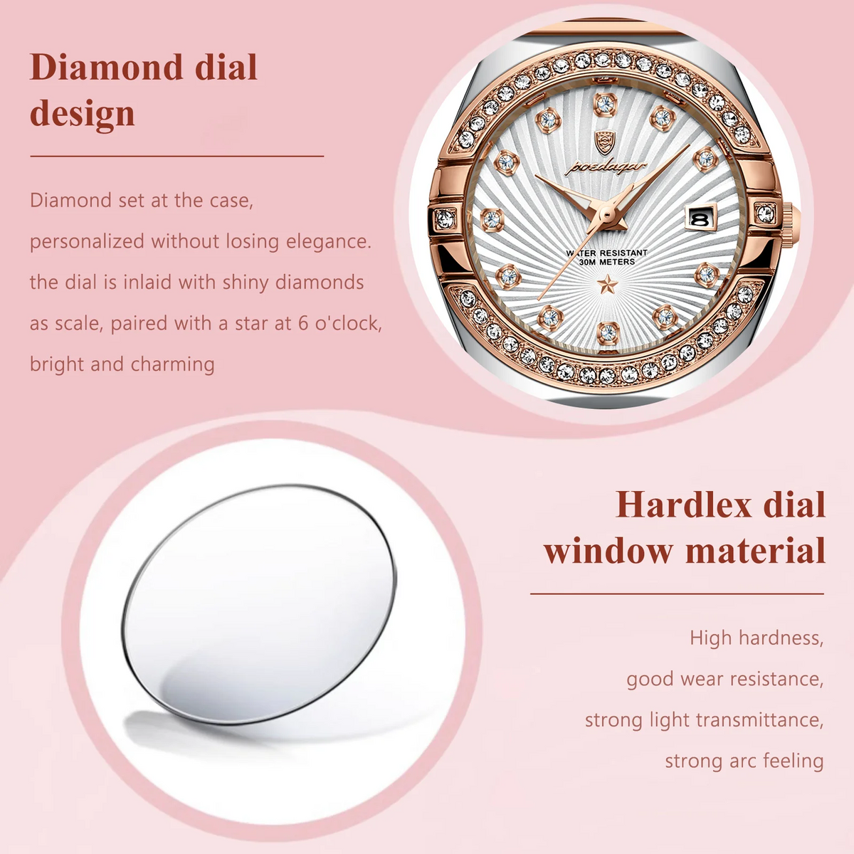 Poedagar Round Luxury Quartz Watch