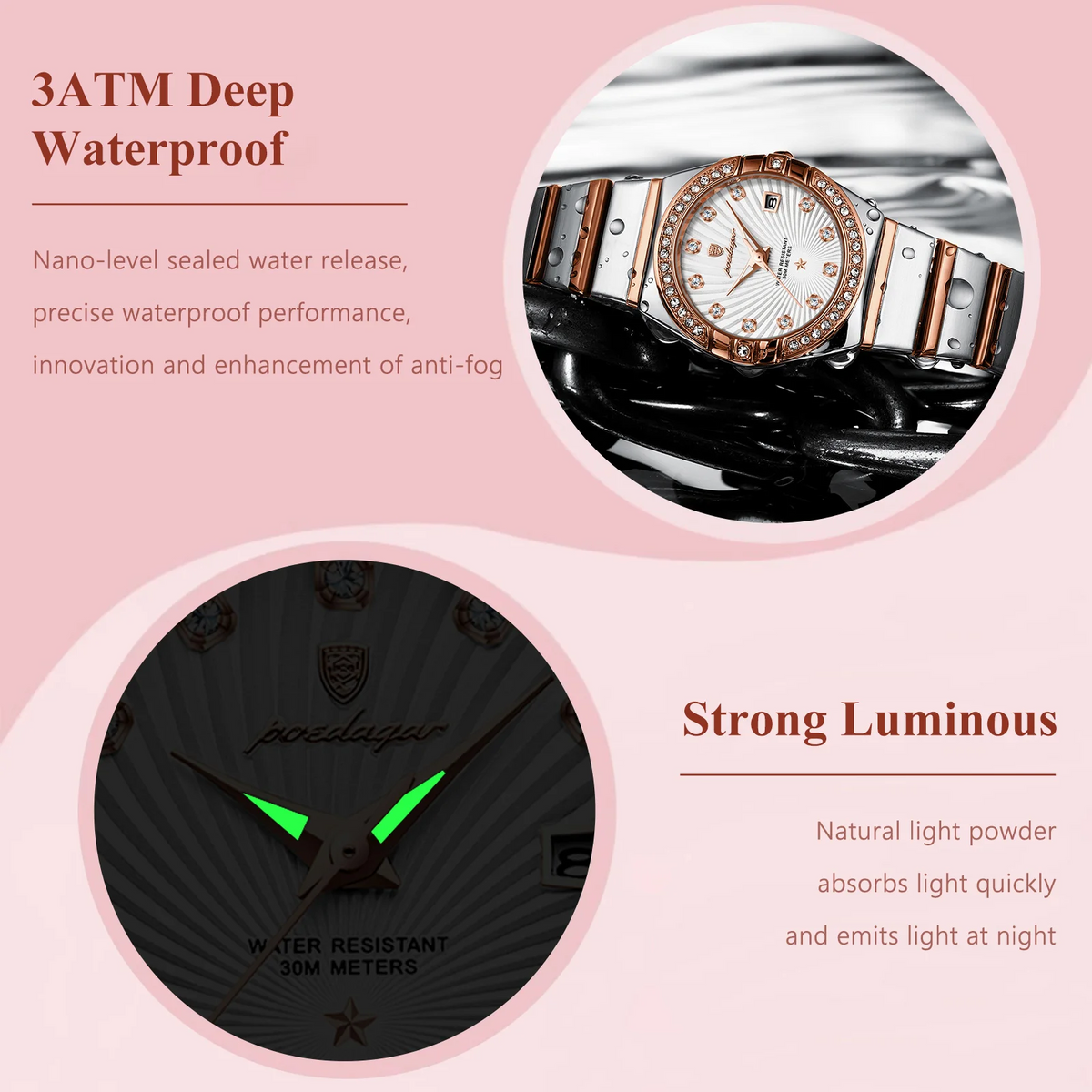 Poedagar Round Luxury Quartz Watch