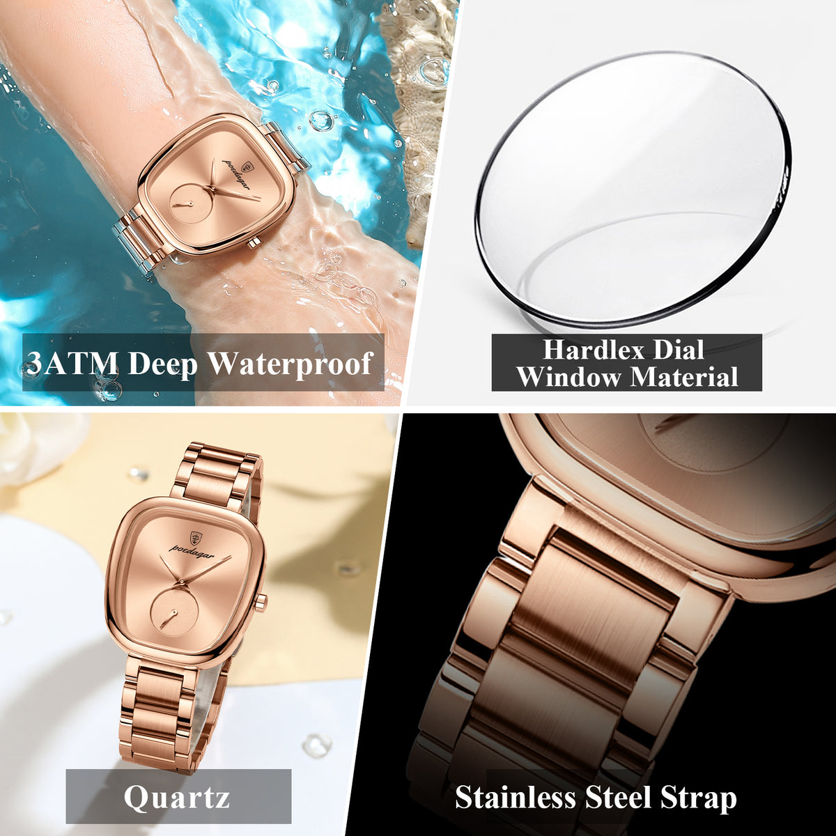 Poedagar Women's 34mm Steel Luxury Watch