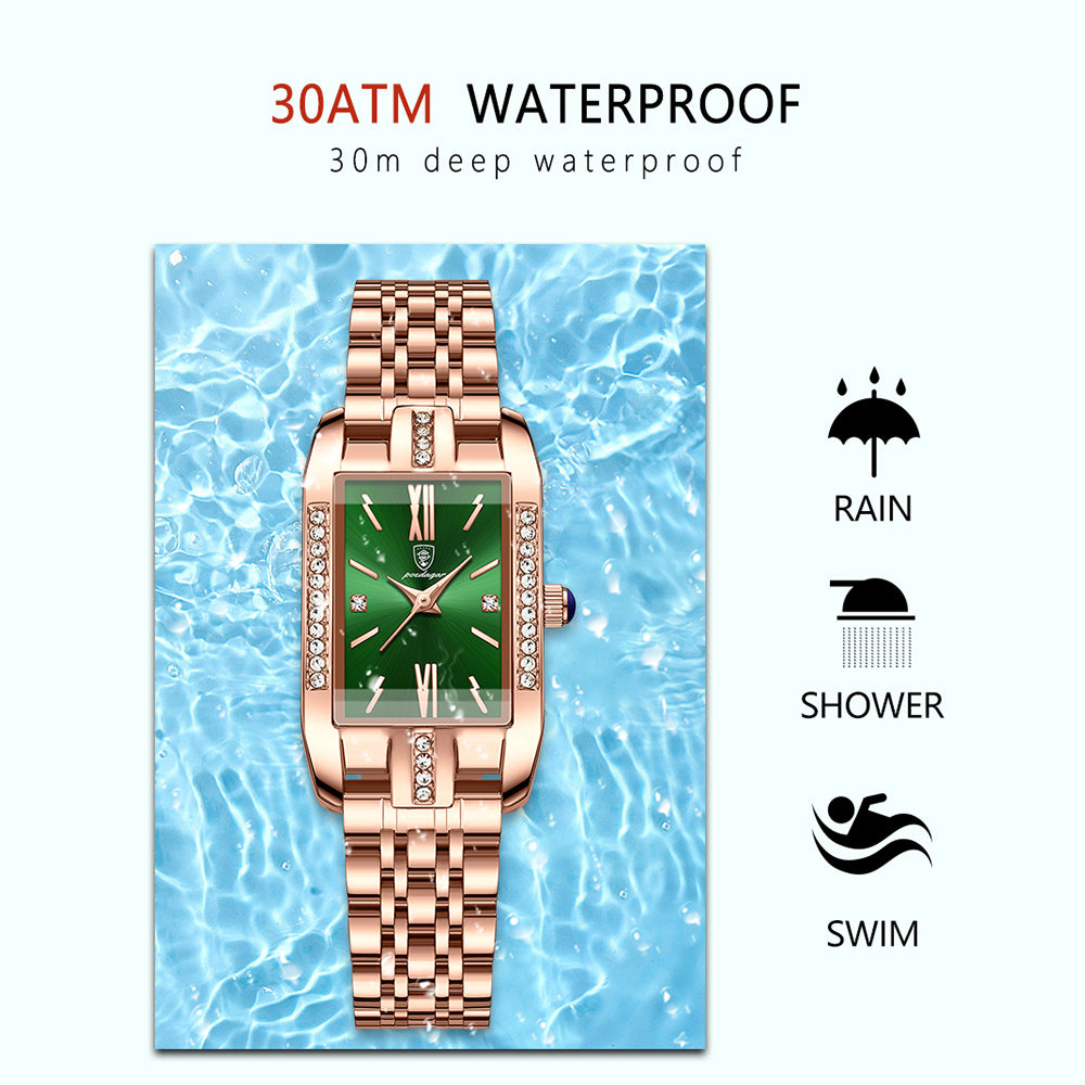 Poedagar Green Rectangular Watch