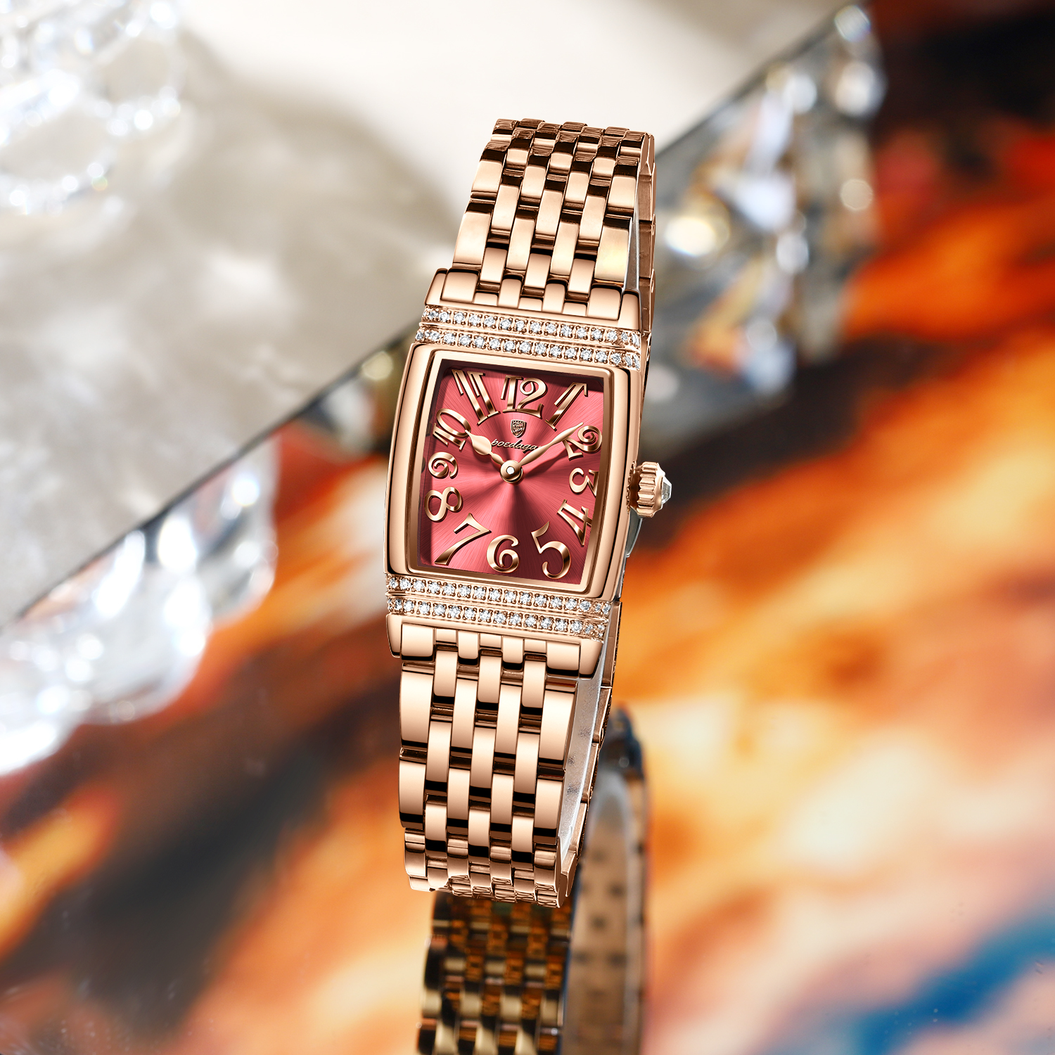 Poedagar Women Watch Rose Gold Stainless Steel Waterproof