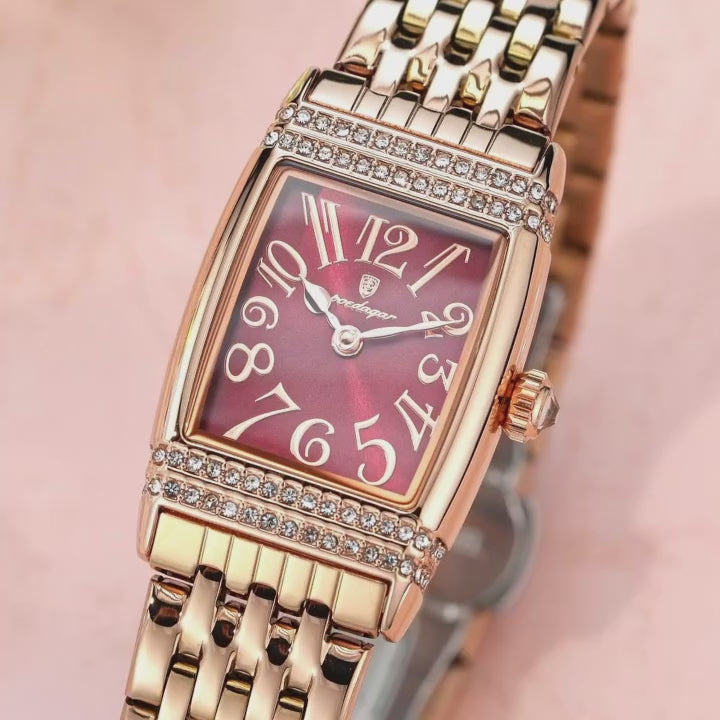 Poedagar Women Watch Rose Gold Stainless Steel Waterproof