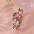 Poedagar Women's Slim Rectangle Diamond Watch